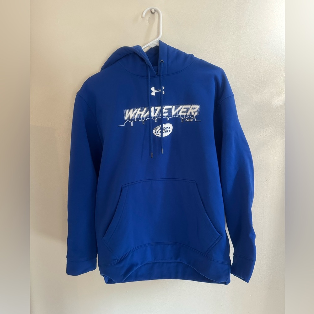 Up For Whatever Budlight Underarmour Hoodie - blue Small